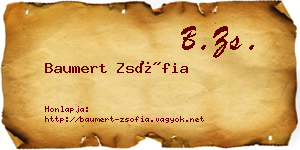 Baumert Zsófia névjegykártya